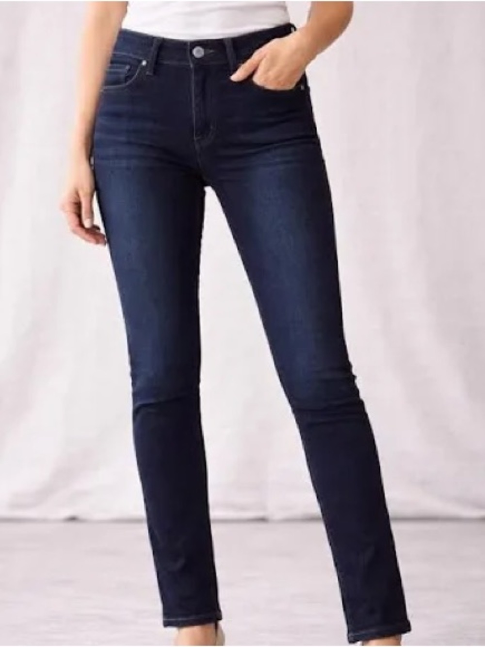 PAIGE Skyline Skinny Jeans 25 Dark Wash Mid Rise Stretch Denim Womens
